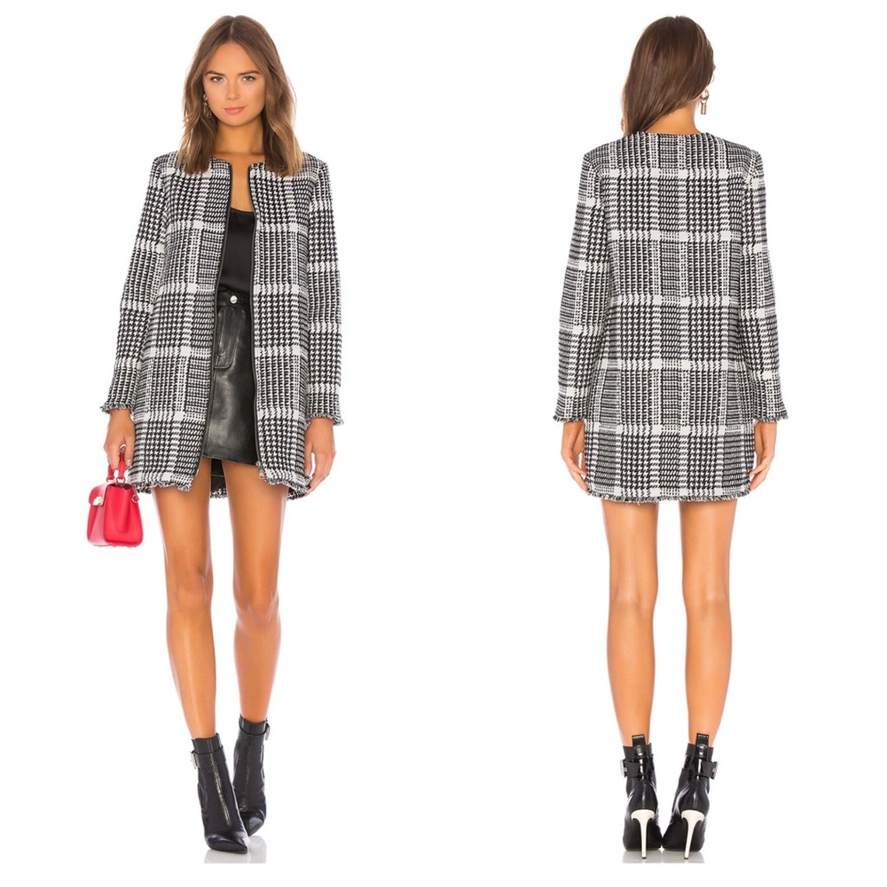 Cupcakes & Cashmere Fringe Edges Plaid Long Jacket - Picture 2 of 8